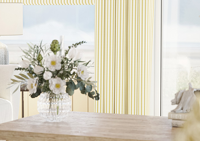 Lace Stripes, Saffron - Made to Measure Curtains - Image 5